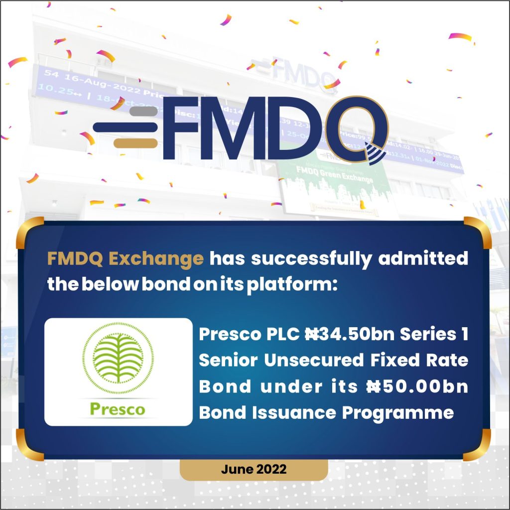 FMDQ Exchange Lists ₦50.00bn Bond by Presco PLC