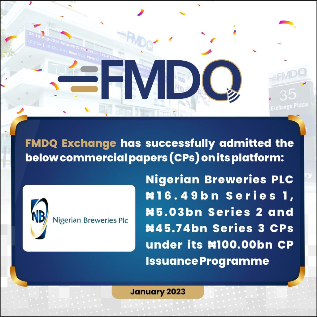 Nigerian Breweries PLC Quotes Over ₦67.00 Billion Commercial Papers on FMDQ Exchange