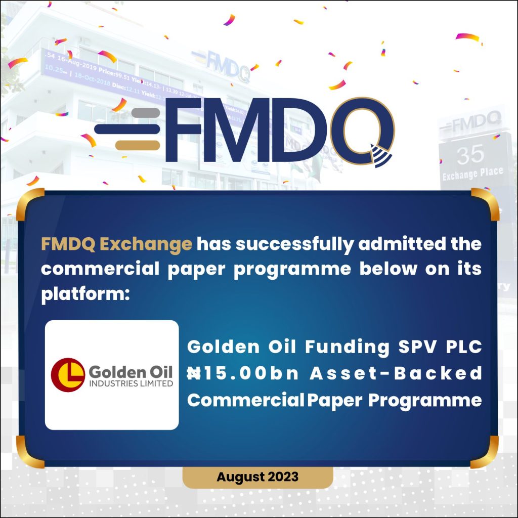 Golden Oil Funding SPV PLC Joins other Corporates to Raise Finance from the Nigerian Debt Markets